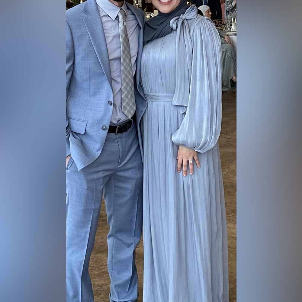 Shimmery Maxi Dress in Silver Gray